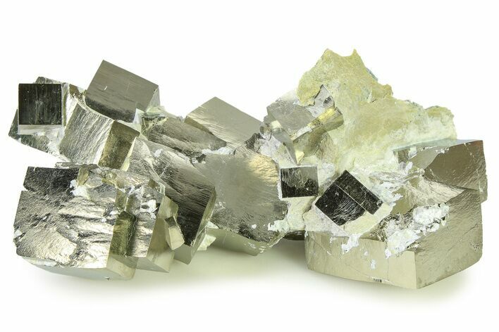 Shiny Natural Pyrite Cube Cluster - Navajun, Spain #325095